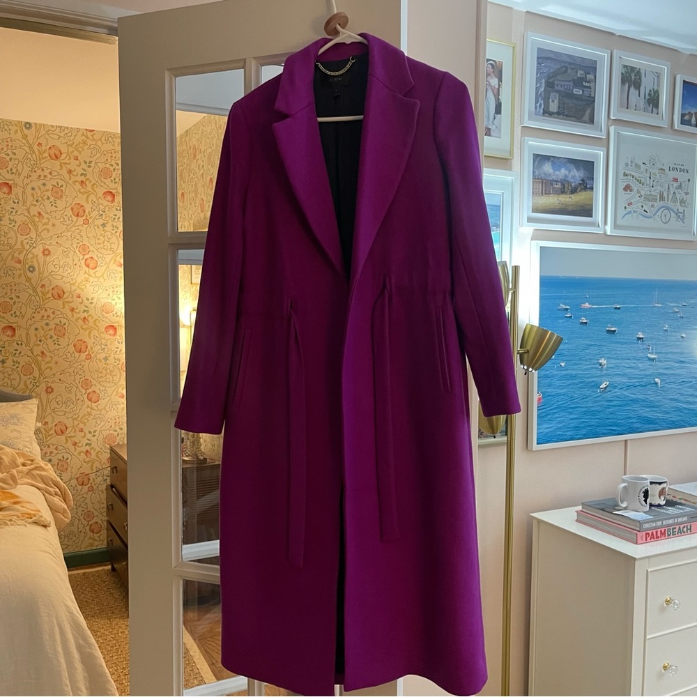 j.crew purple wool coat size 4